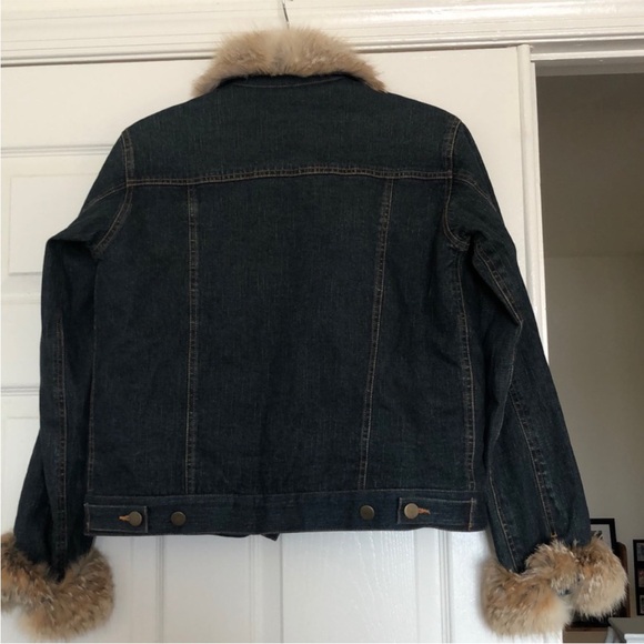 Vintage Real Fur Denim Jacket - Picture 2 of 7